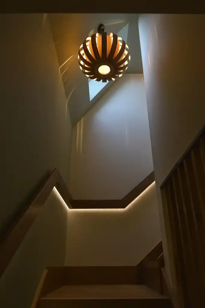 Skylight Staircase with Tom Raffield Pendant